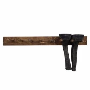 image of Hadley Reclaimed Wooden Boot and Wellie Wall Rack - Medium Oak - 4 Boot