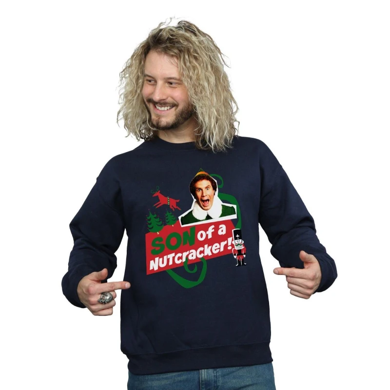 Image of Elf Elf Men Son Of A Nutcracker Sweatshirt in Navy Size: Small Navy S Male 5057736307489