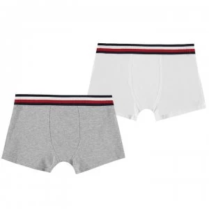Image of Tommy Hilfiger Tommy 2 Pack Plain Trunks - Grey/White