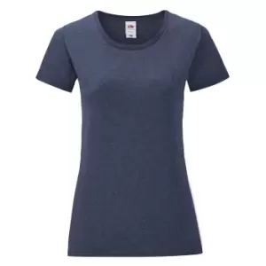 Image of Fruit Of The Loom Womens/Ladies Iconic T-Shirt (M) (Heather Navy)