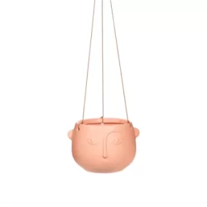 Image of Face Hanging Planter Matt Pink