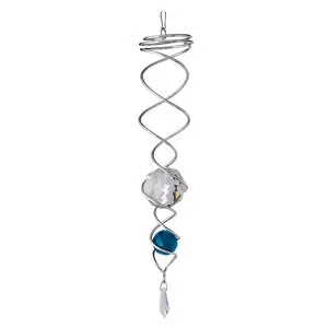 Image of Flamboya Blue Double helix Wind spinner 41cm
