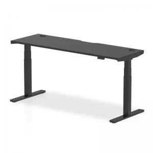 Image of Air Black Series 1600 x 800mm Height Adjustable Desk Black Top with