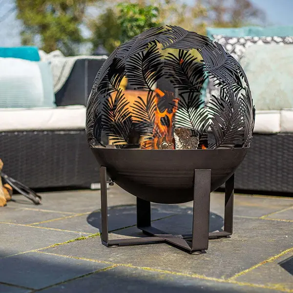 Image of La Hacienda Forest Globe Firepit, Black Black