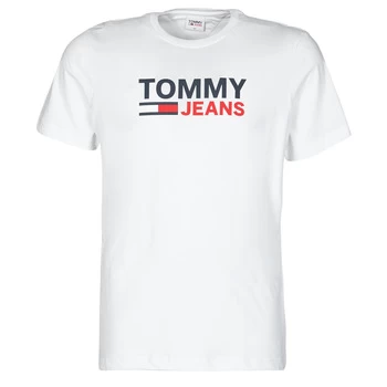 image of Tommy Jeans TJM CORP LOGO TEE mens T shirt in White - Sizes XL