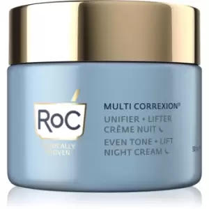 image of RoC Multi Correxion Even Tone + Lift illuminating night cream to even out skin tone 50ml