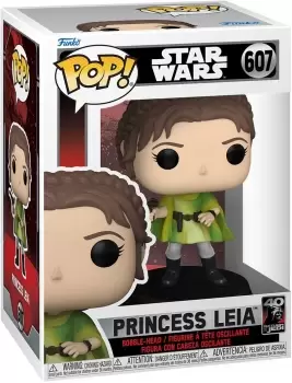 image of Star Wars Return of the Jedi - 40th Anniversary - Princess Leia vinyl figure 607 Funko Pop! multicolor