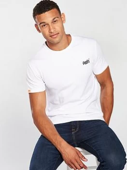 Image of Superdry Orange Label Vintage Embroidered Crew T-Shirt - Optic White, Optic White, Size 2XL, Men