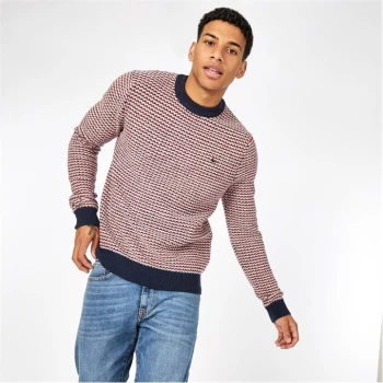 image of Jack Wills Shenton Jacquard Knitted Jumper - Navy