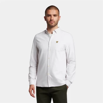 Mens Regular Fit Light Weight Oxford Shirt - Light Mist/White - XXL