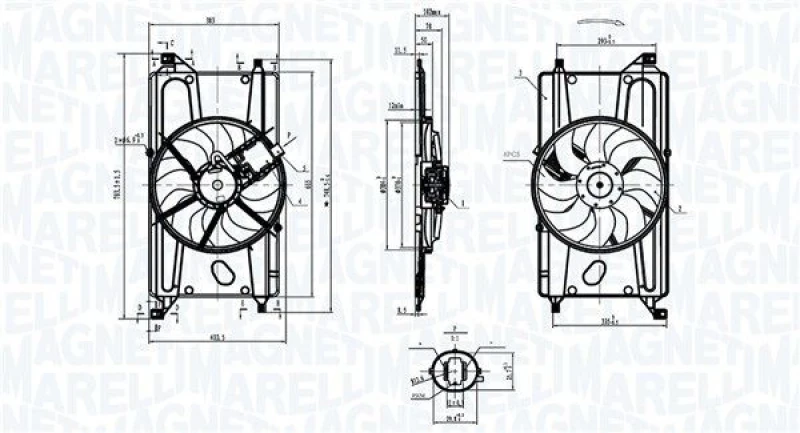 Image of MAGNETI MARELLI Fan, radiator MAGNETI MARELLI 069422900010