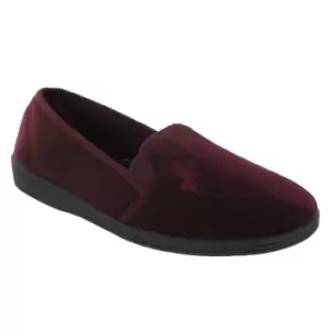 image of Mirak Stag Mens Slip-On Slipper / Classic Mens Slippers (12 UK) (Wine)