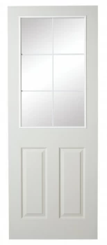 image of Wickes 6 Light Internal White Glazed Primed Grained Moulded Door - 1981 x 686mm