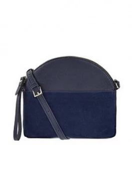 Image of Accessorize Leather Danie Dome Cross Body Bag - Navy