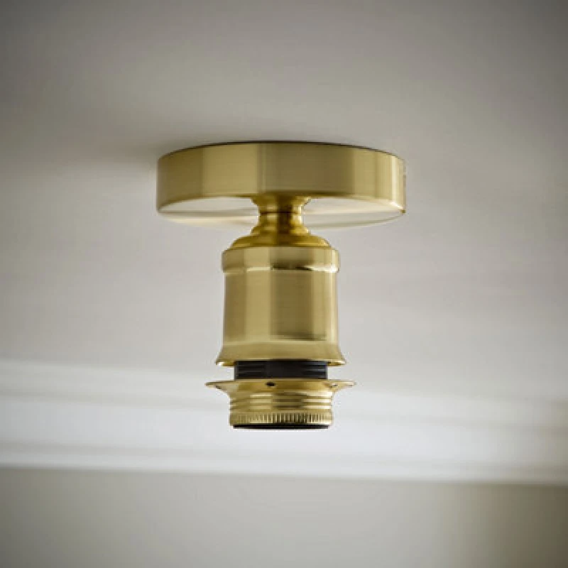 Image of Valuelights Shaw Flush Brushed Gold Ceiling Fitting Light