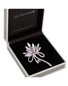 image of Jon Richard Pink Navette Pave Brooch