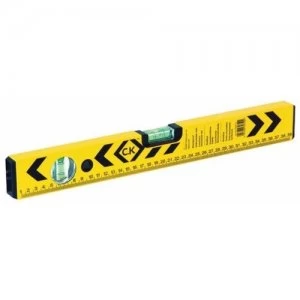 image of C.K Tools Aluminium Box Section Spirit Level Measure Tool with Vials - 400mm-2 Vial with Rule