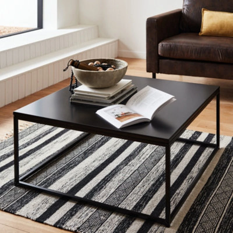 Image of sweeek Industrial Black Metal Coffee Table Black