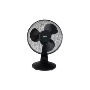 image of Portable Desk Fan, 3 Speed, 12 Inch, Black - DF1210BL - Igenix