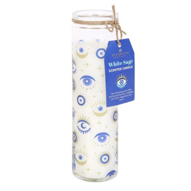 Image of Something Different Something Different White Sage All Seeing Eye Scented Candle White One Size Unisex 5063425829521