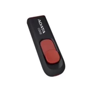 image of ADATA C008 Capless Sliding USB Flash Drive - 16GB - Black / Red