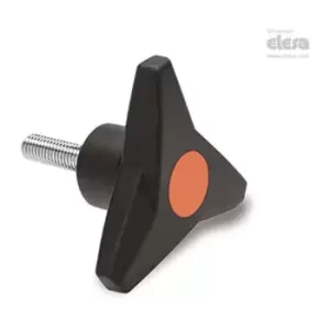 Image of Elesa - soft Three-arm knob-VB.839/63 p-M8x25-Soft-C2 Orange