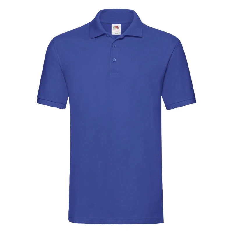 Image of Fruit Of The Loom Fruit of the Loom Men Premium Pique Polo Shirt in Royal Size: Small Royal S Male 5063470860418