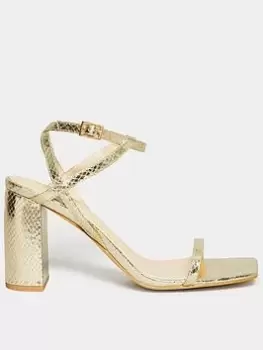 Image of Long Tall Sally Block Heel Gold - Gold, Size 11, Women