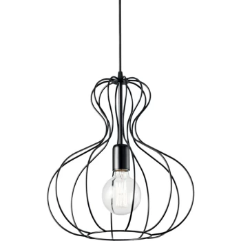 image of Ideal Lux Lighting - Ideal Lux Decorative Wire Frame Pendant White, E27