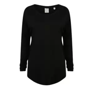 Image of SF Womens/Ladies Long Sleeve Slounge Top (M) (Black)