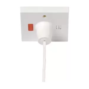 Image of Click Essentials Polar 50 A Double Pull Cord Switch with Mechanical On Or Off and Neon Twin Terminal Screws PRW211