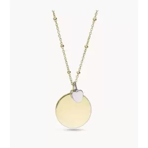 Image of Fossil Womens Two-Tone Stainless Steel Pendant Necklace - Gold