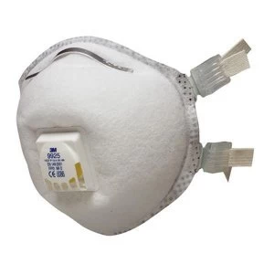 image of 3M 9925 Cool Flow Welding Fume Valved Respirators FFP2 Classification White Pack of 10