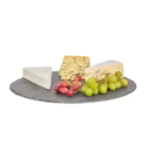 image of Artesa Lazy Susan Rotating Round Slate Plate - Grey