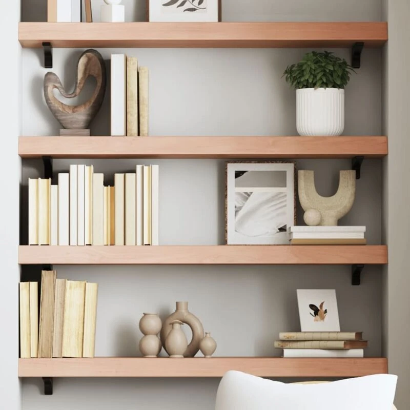 Image of VIDAXL Vidaxl - Wall Shelf Light Brown 100x20x6cm Treated Solid Wood Oak 8720845814007