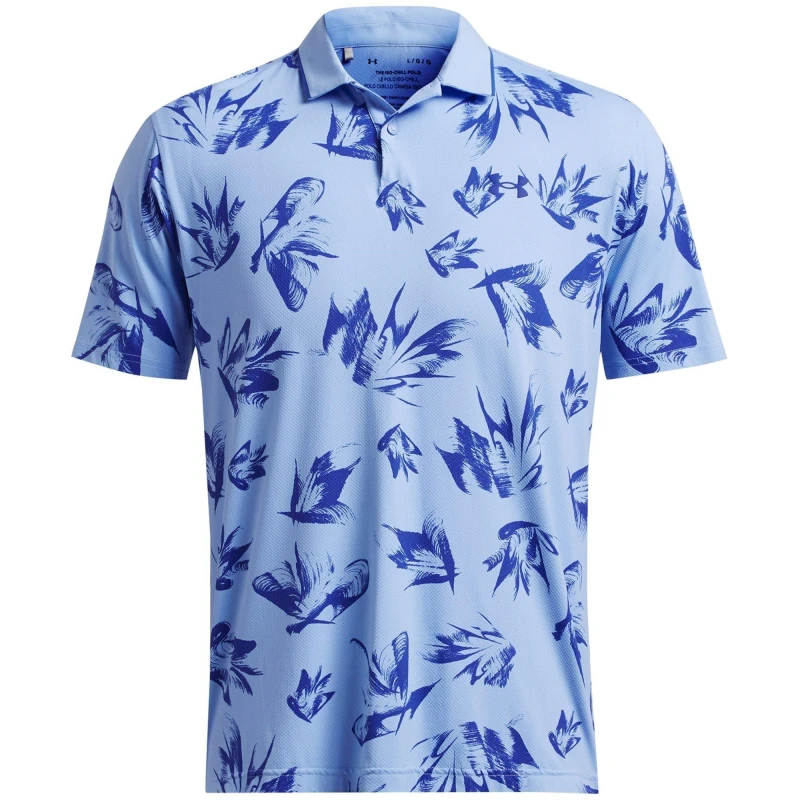 Image of Under Armour Mens Iso Chill Edge Short-Sleeve Performance Polo Shirt Blue male S
