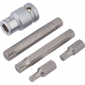 Image of Draper Expert 5 Piece 1/2" Drive XZN Socket Bit Set 1/2"