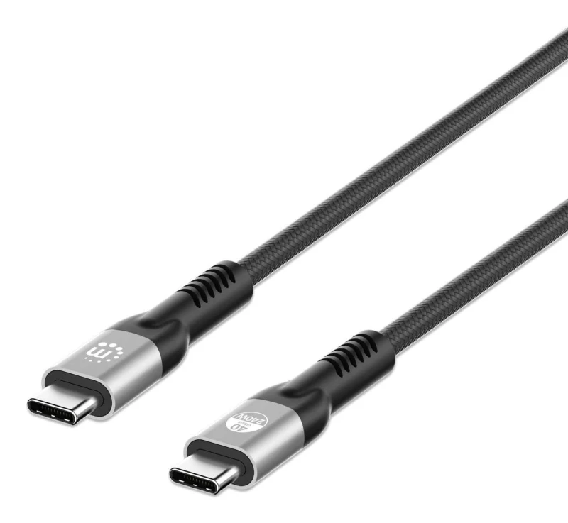 Image of Manhattan Manhattan Fast USB-C to USB-C Cable (240W), 2m, 240W Laptop Charging + High-Speed Data & Video, Works with ALL Laptops (Note additional USB-