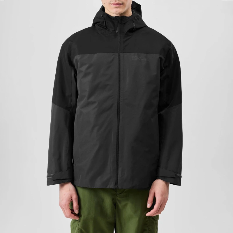Image of Jack Wolfskin Mens Glaabach Weatherproof 3-in-1 Jacket Black male Small