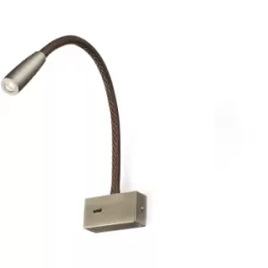 image of Faro Lead - LED Leather / Bronze Reading Light 3W 3000K