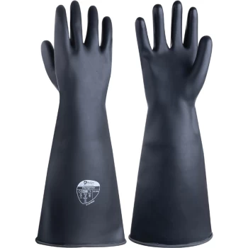 image of Chemprotec SC104/10 Black Rubber Gloves - 44CM Size 10