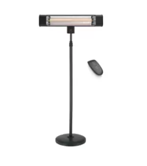Image of Devola Platinum 2.4kW Stand Mounted Patio Heater with Remote Control IP65 Black - DVPH24PSMB
