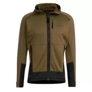 Image of adidas Terrex Tech Flooce Hooded Hiking Fleece Jacket Men - Green