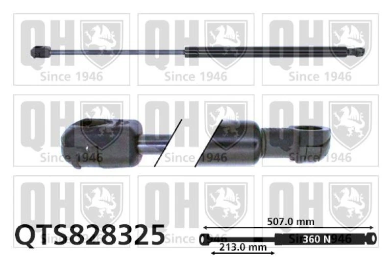 Image of QUINTON HAZELL Tailgate strut QUINTON HAZELL QTS828325