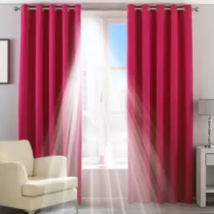 Image of Riva Home Twilight Blackout Ringtop Eyelet Curtains (Pair) Polyester Pink (168X137Cm)
