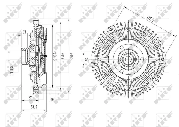 Image of NRF Fan Clutch BMW 49568 11521709499,11521719046,11521719269 Viscous Coupling,Viscous Fan,Viscous Clutch,Viscous Fan Clutch,Clutch, radiator fan