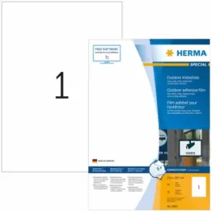 Image of Weatherproof Outdoor Film Labels A4 210x297mm 50 Sheets White HERMA