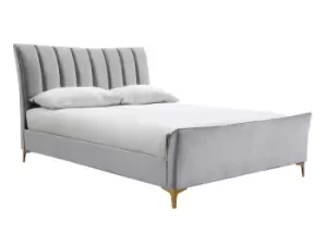 Image of Birlea Clover Velvet Kingsize Bed Frame - Grey