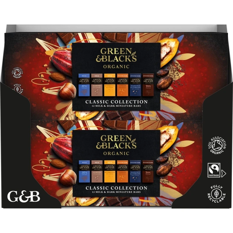 Image of Cadbury Gifts Direct Green & Black's Classic Miniatures Chocolate Bar Collection 180g (Box... 4316497O