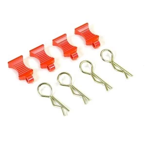 Image of Fastrax Pro Aluminium Easypull Tabs & Bodyclips (4Pc) - Red